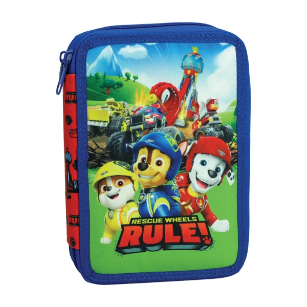 DOUBLE FILLED PENCIL CASE PAW PATROL RESCUE WHEELS