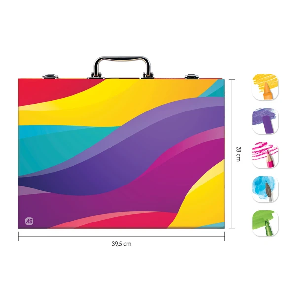AS ΚΑΣΕΤΙΝΑ ΖΩΓΡΑΦΙΚΗΣ ΞΥΛΙΝΗ DELUXE RAINBOW ΜΕ 100 ΑΞΕΣΟΥΑΡ ΓΙΑ 3+ ΧΡΟΝΩΝ