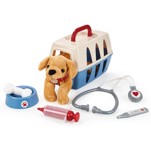 ECOIFFIER PLUSH DOG WITH CARRIER AND VETERINARY ACCESSORIES