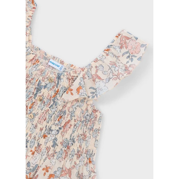 MAYORAL TOP CRINKLED PRINTED SALMON 