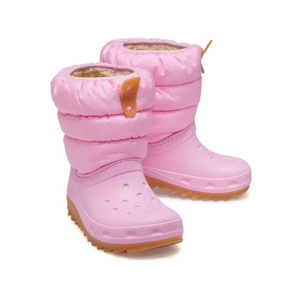 CROCS CLASSIC NEO PUFF BOOT K PINK TWEED-GUM