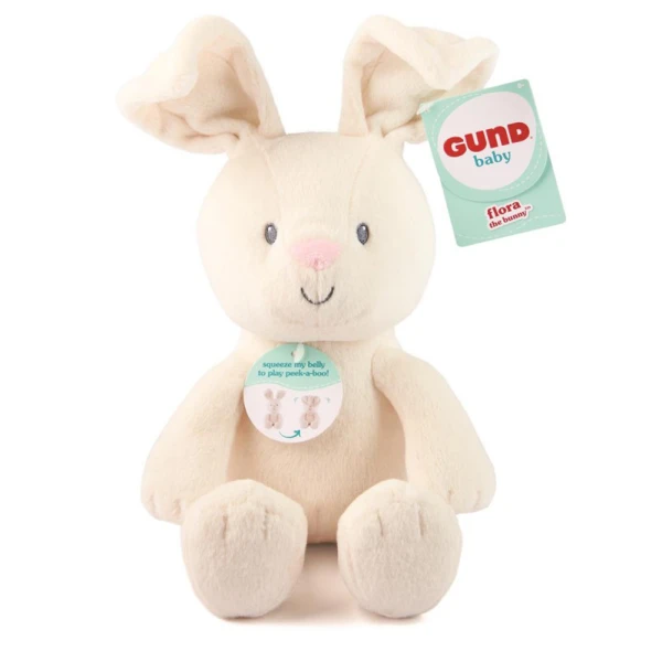GUND PEEK A BOO LITTLE FLORA PLUSH BUNNY