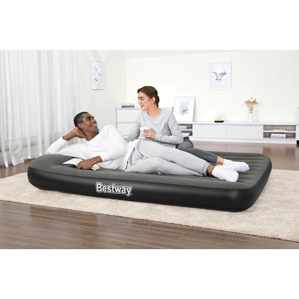 BESTWAY ΦΟΥΣΚΩΤΟ ΣΤΡΩΜΑ ΥΠΝΟΥ 203X152X30 εκ. QUEEN ΜΕ ΕΝΣΩΜΑΤΩΜΕΝΗ ΑΝΤΛΙΑ ΜΠΑΤΑΡΙΑΣ