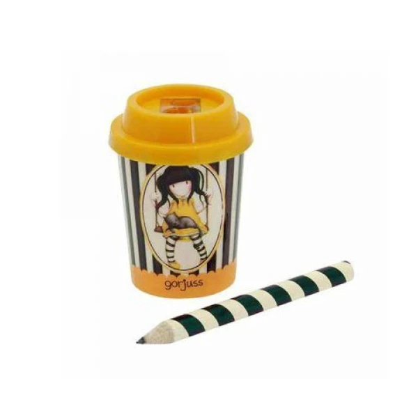 GORJUSS VACATION MILKSHAKE SHARPENER & PENCIL RUBY YELLOW
