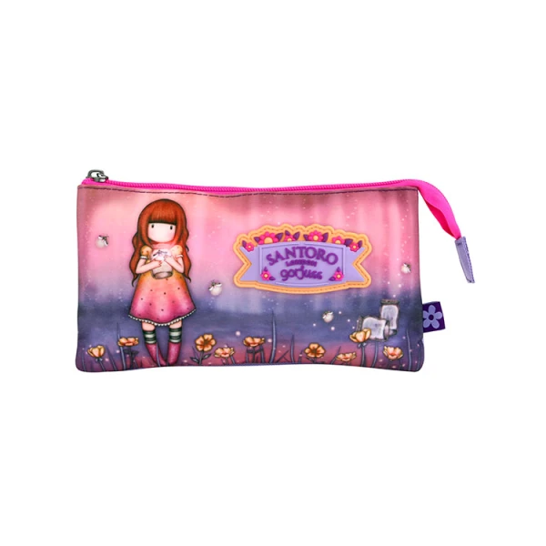 GORJUSS SANTORO TRIPLE POCKET PENCIL CASE - FIREFLY DAWN