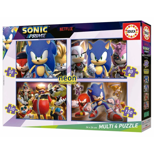 EDUCA ΣΕΤ 4 ΠΑΖΛ 50-80-100-150 τεμ. SONIC PRIME NEON