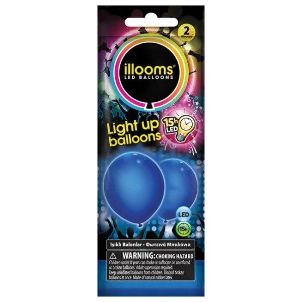 LIGHT UP ILLOOMS BALLOONS 2 pcs - 3 COLOURS