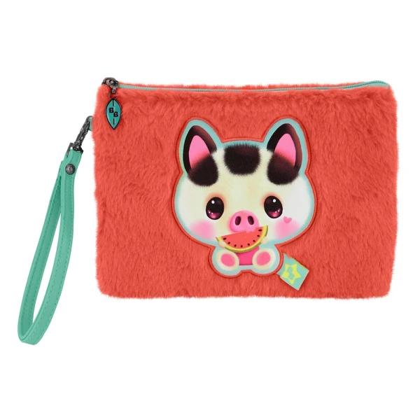 SANTORO BANGOBERRY FURRY PENCIL CASE PIGGY PIG