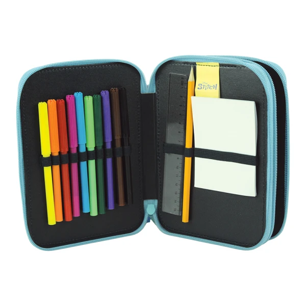 DOUBLE FILLED PENCIL CASE  STITCH BRUSH IT OUT