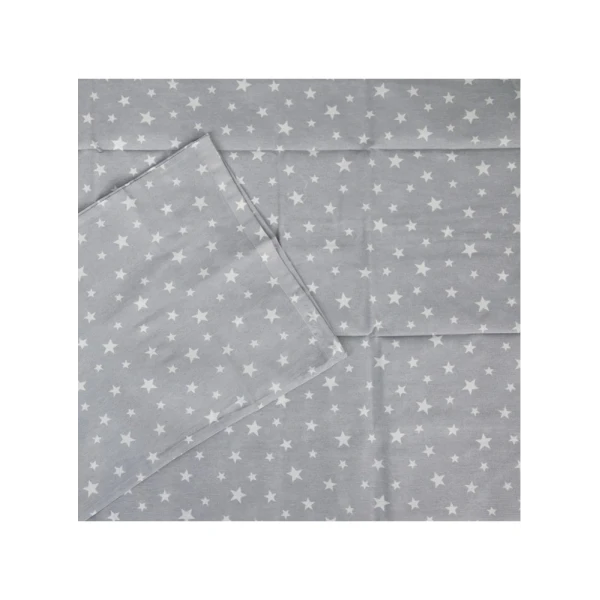 ENERGIERS BABY\'S STAR PRINT BED SHEET WITH MATCHING PILLOW CASE GREY