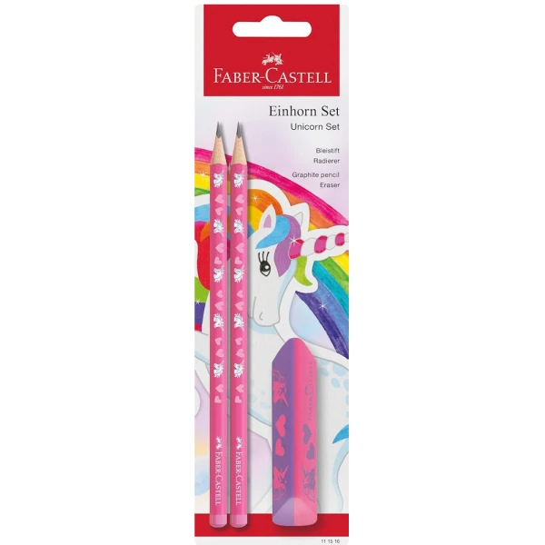 FABER-CASTELL SET 2 PENCILS AND ERASER DF UNICORN