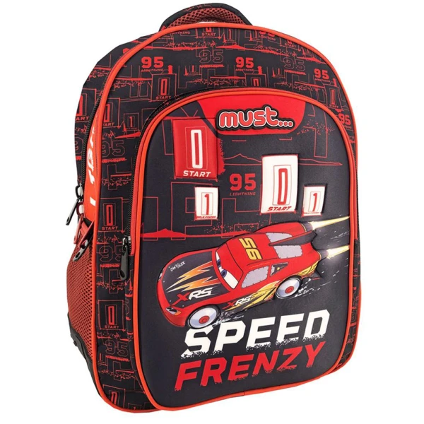 MUST ΤΣΑΝΤΑ ΠΛΑΤΗΣ ΔΗΜΟΤΙΚΟΥ 32Χ18X43 cm 3 ΘΗΚΕΣ CARS SPEED FRENZY