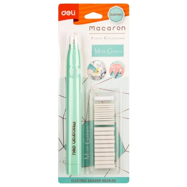 DELI ΗΛΕΚΤΡΙΚΗ ΓΟΜΑ & 20 ΑΝΤΑΛΛΑΚΤΙΚΑ 5mm/2.5mm MACARON - 2 ΧΡΩΜΑΤΑ