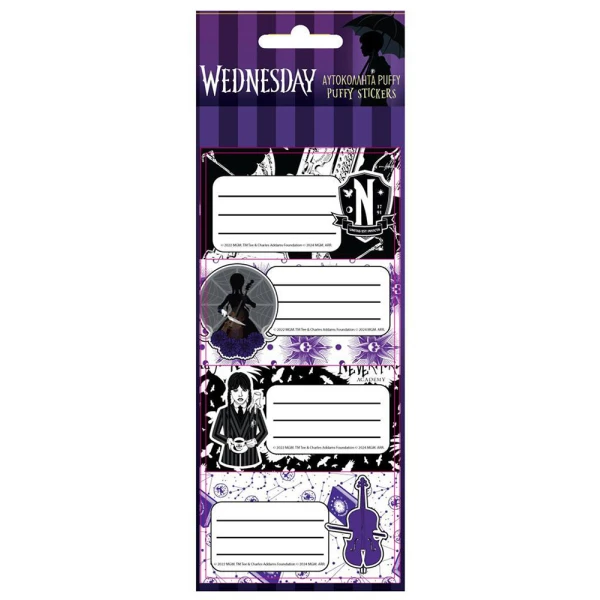 STICKER LABELS 20 pcs 5 SHEETS WEDNESDAY
