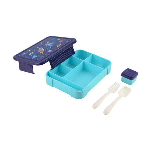 LUNCH BOX SAVE THE AEGEAN 1330ml 5 COMPARTMENTS WITH SPOON/FORK – SOLAR JUMP
