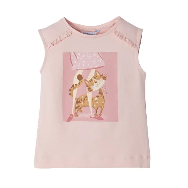 MAYORAL BLOUSE GRAPHIC SOFT PINK