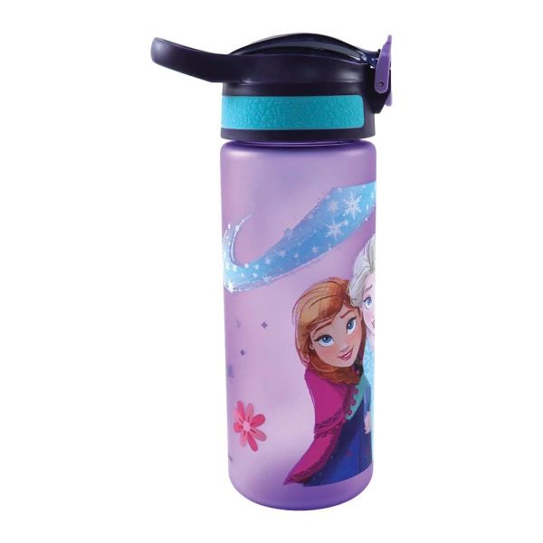 PLASTIC WATER BOTTLE 600ml WITH STRAW FROZEN