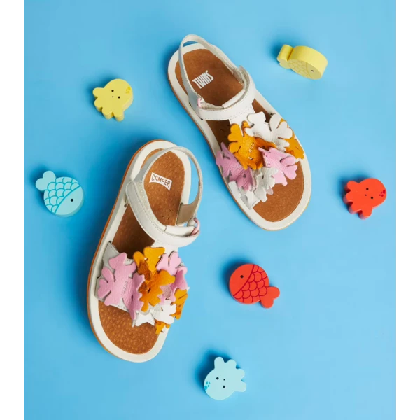 CAMPER KIDS SANDALS GIRL TWINS MULTICOLOUR ORANGE