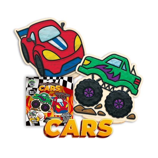 SPLAT PLANET MESS-FREE PAINT KIT WITH CLAY RACE CARS