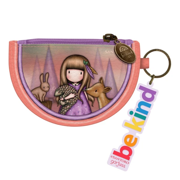 GORJUSS SANTORO KEYRING ZIP PURSE BE KIND TO ALL CREATURES