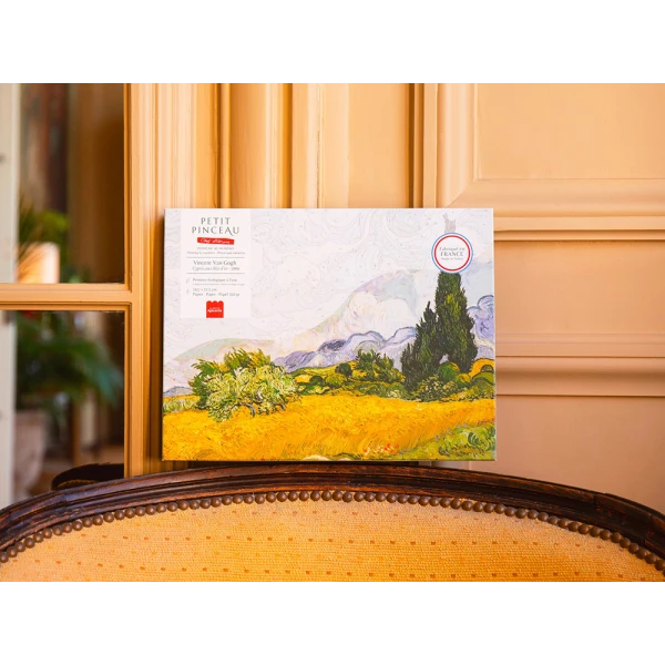 PETIT PINCEAU ΖΩΓΡΑΦΙΚΗ ΜΕ ΑΡΙΘΜΟΥΣ - CYPRES AUX BLES D\'OR VINCENT VAN GOGH