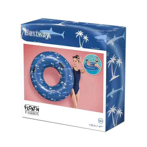 BESTWAY INFLATABLE SWIM TUBE 119 cm NAUTICAL BLUE