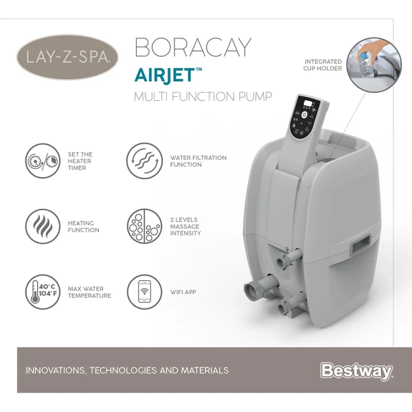 BESTWAY ΣΠΑ LAY-Z-SPA 180X66 εκ. BORACAY AIRJET