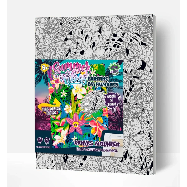 SPLAT PLANET PAINTING BY NUMBERS KIT ON FRAMED CANVAS 40X30 cm SUMMER VIBES
