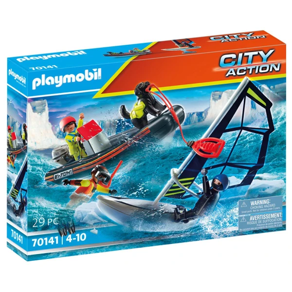 PLAYMOBIL CITY ACTION ΔΙΑΣΩΣΗ ΙΣΤΙΟΦΟΡΟΥ ΜΕ ΦΟΥΣΚΩΤΟ ΣΚΑΦΟΣ