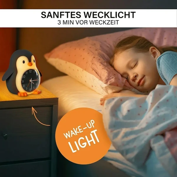 MEGALIGHT ALARM CLOCK POPPY PENGUIN WITH LIGHT
