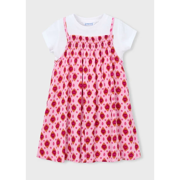 MAYORAL DRESS COMBINED LIGHT PINK