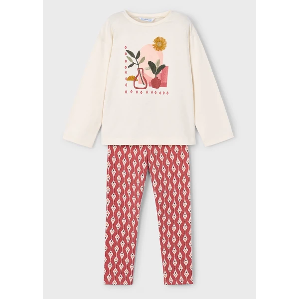 MAYORAL SET LEGGINGS PRINTED RED 