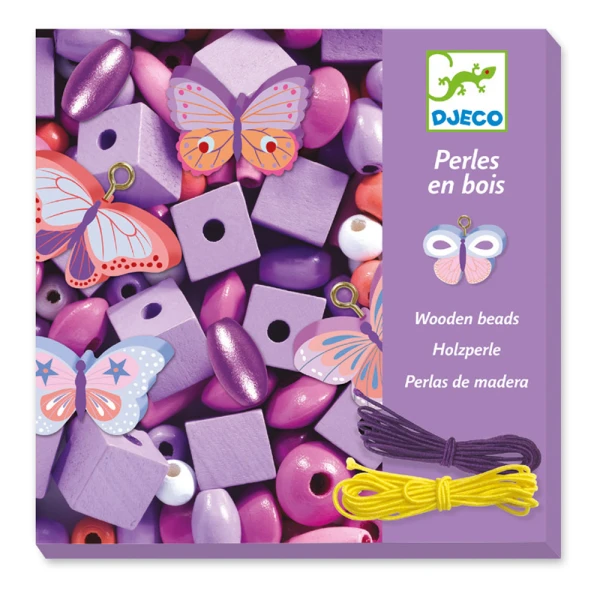 DJECO WOODEN BEADS JEWELRY - BUTTERFLIES