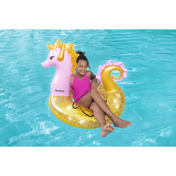 BESTWAY INFLATABLE SWIM RING GLITTER SEAHORSE