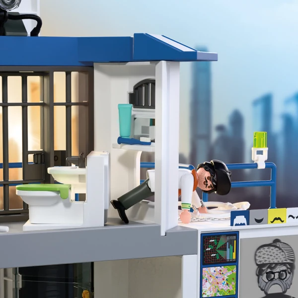 PLAYMOBIL CITY ACTION POLICE STATION WITH INVESTIGATION ROOM