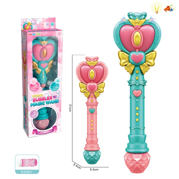 MAGIC STICK FOR SOAP BUBBLES WITH LIGHTS & SOUNDS - 2 COLOURS