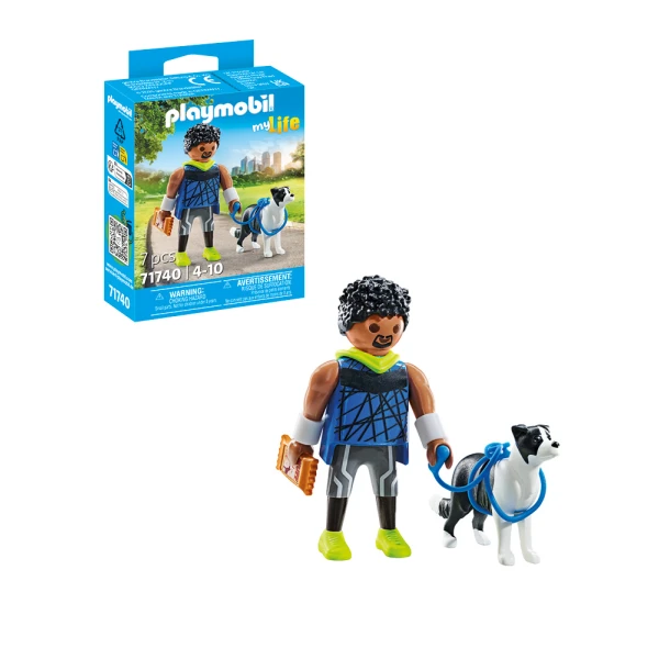 PLAYMOBIL MY LIFE JOGGER WITH BORDER COLLIE