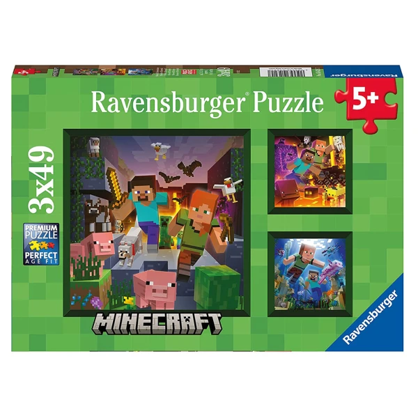 RAVENSBURGER ΠΑΖΛ 3X49 τεμ. MINECRAFT BIOMES