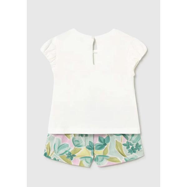 MAYORAL SET BERMUDA PANTS PRINTED BRIGHT GREEN 