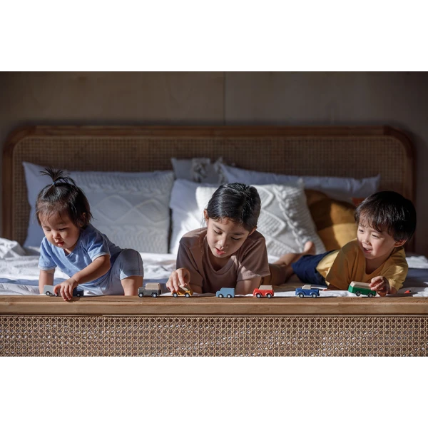PLAN TOYS WOODEN SET WITH 5 CARS
