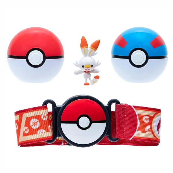 POKEMON CLIP N GO POKE BALL WITH BELT W12 SCORBUNNY