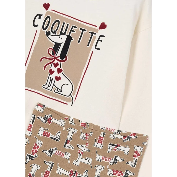 MAYORAL SET LEGGINGS PRINTED CAMEL-RED
