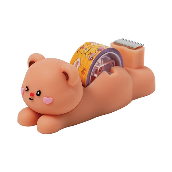 TAPE DISPENSER 1.8 cm x 10 m HAPPY LIFE ORANGE BEAR 