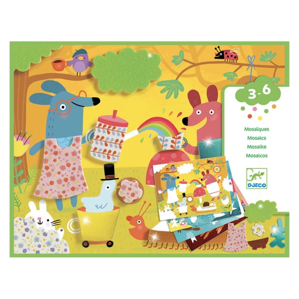 DJECO FOAM STICKER COLLAGE - ANIMAL TEA PARTY