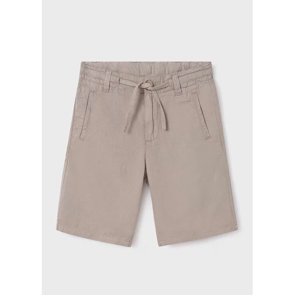 MAYORAL BERMUDA SHORTS COTTON LINEN LIGHT BROWN