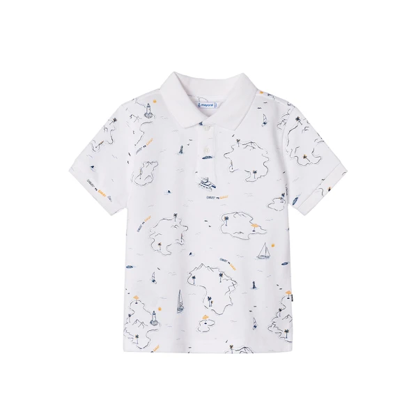 MAYORAL SHORT SLEEVE POLO PRINTED WHITE