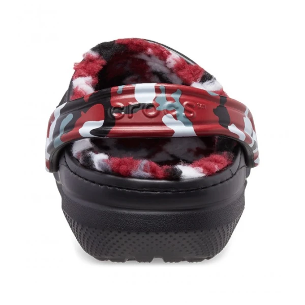 CROCS CLASSIC LINED CAMO CLOG K BLACK/RED
