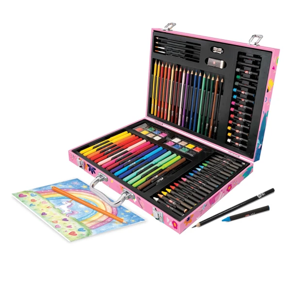 HAPPIHOBBI ART CASE DELUXE FANTASY UNICORNS WITH 100 ACCESSORIES FOR AGES 3+ 