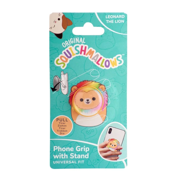 SQUISHMALLOWS UNIVERSAL PHONE GRIP & ΒΑΣΗ ΣΤΗΡΙΞΗΣ - LEONARD THE LION