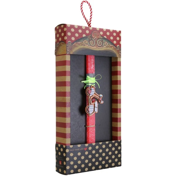 SYNCHRONIA HANDMADE CANDLE 30 cm KEYCHAIN SCOOTER SALMON